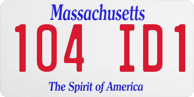 MA license plate 104ID1