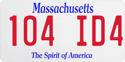 MA license plate 104ID4