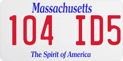 MA license plate 104ID5