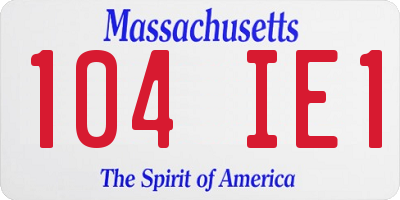 MA license plate 104IE1