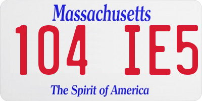 MA license plate 104IE5