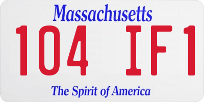 MA license plate 104IF1