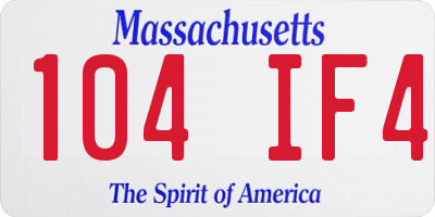 MA license plate 104IF4