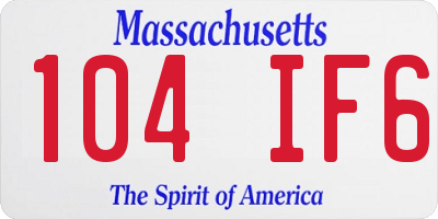 MA license plate 104IF6