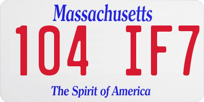 MA license plate 104IF7