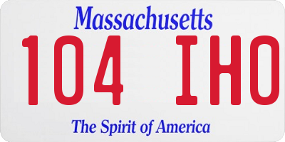 MA license plate 104IH0