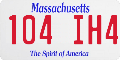 MA license plate 104IH4