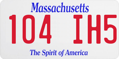 MA license plate 104IH5