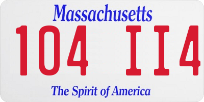 MA license plate 104II4