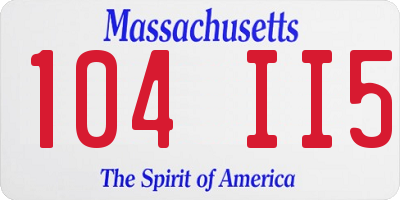 MA license plate 104II5