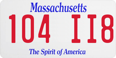 MA license plate 104II8