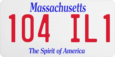 MA license plate 104IL1