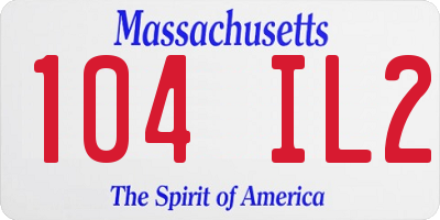 MA license plate 104IL2