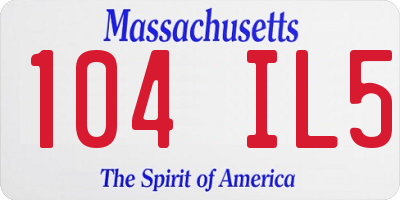 MA license plate 104IL5