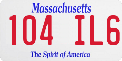 MA license plate 104IL6