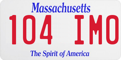 MA license plate 104IM0