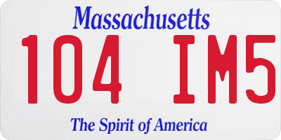 MA license plate 104IM5
