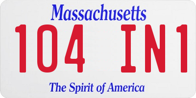 MA license plate 104IN1
