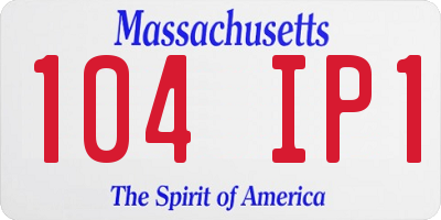 MA license plate 104IP1