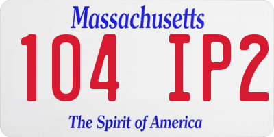 MA license plate 104IP2