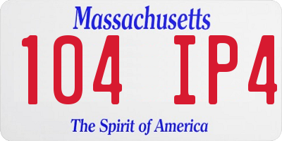 MA license plate 104IP4