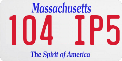 MA license plate 104IP5