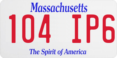 MA license plate 104IP6