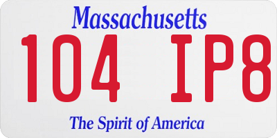 MA license plate 104IP8
