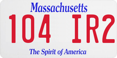 MA license plate 104IR2