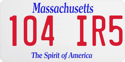 MA license plate 104IR5