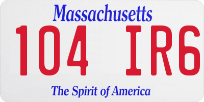 MA license plate 104IR6