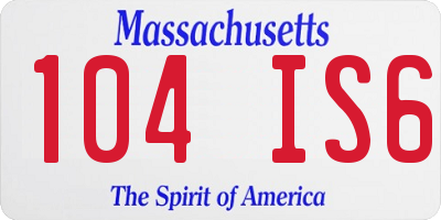 MA license plate 104IS6