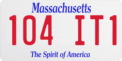 MA license plate 104IT1