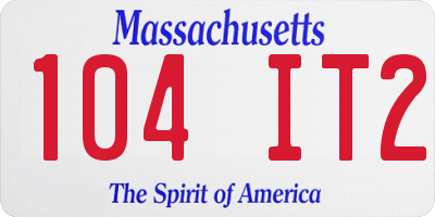 MA license plate 104IT2