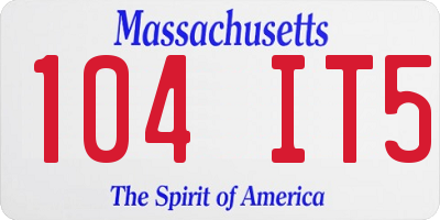MA license plate 104IT5