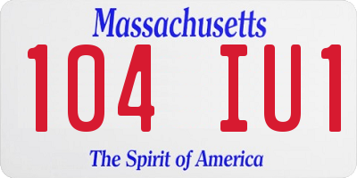 MA license plate 104IU1