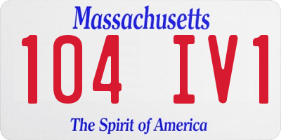 MA license plate 104IV1