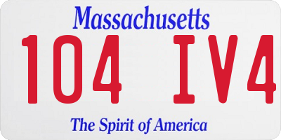 MA license plate 104IV4