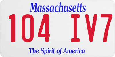MA license plate 104IV7