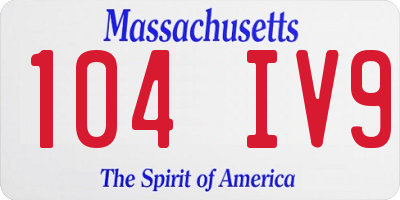 MA license plate 104IV9