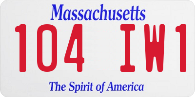 MA license plate 104IW1