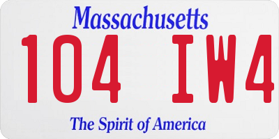 MA license plate 104IW4