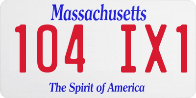MA license plate 104IX1