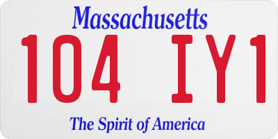 MA license plate 104IY1