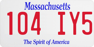 MA license plate 104IY5