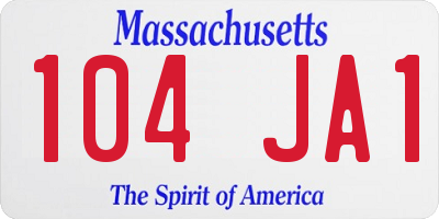 MA license plate 104JA1