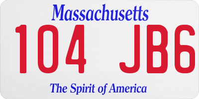 MA license plate 104JB6