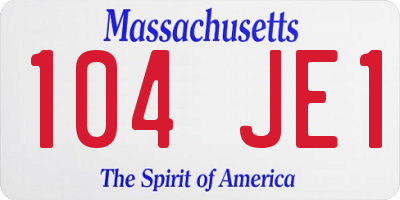 MA license plate 104JE1