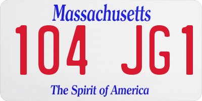 MA license plate 104JG1