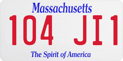 MA license plate 104JI1